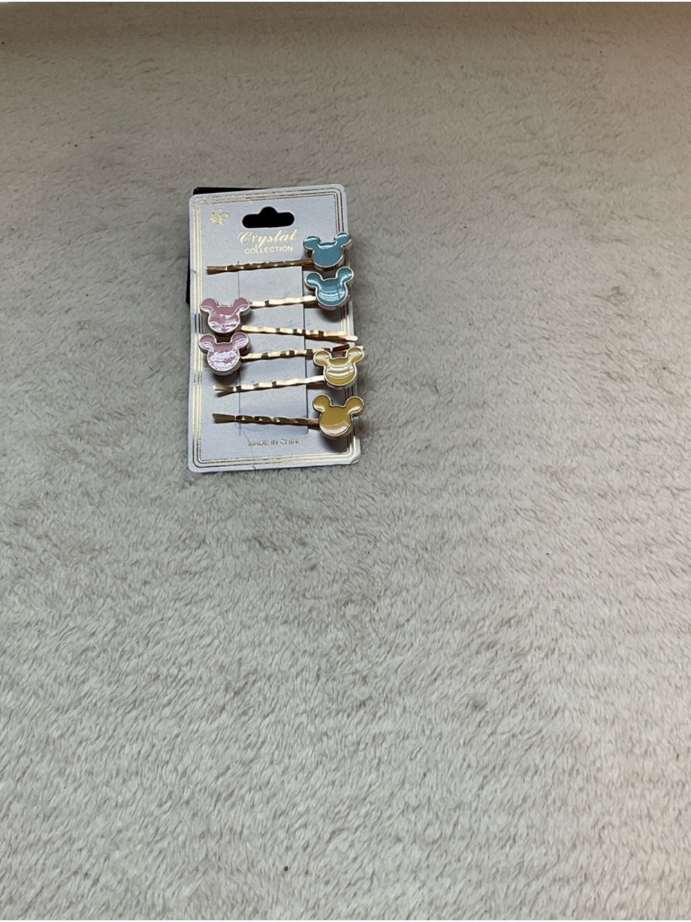 Pastel Character Hair Clips Set - Pink, Blue, Yellow